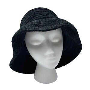 Vintage Betmar New York Black Bucket Hat Winter Warm Soft Textured Acrylic Blend